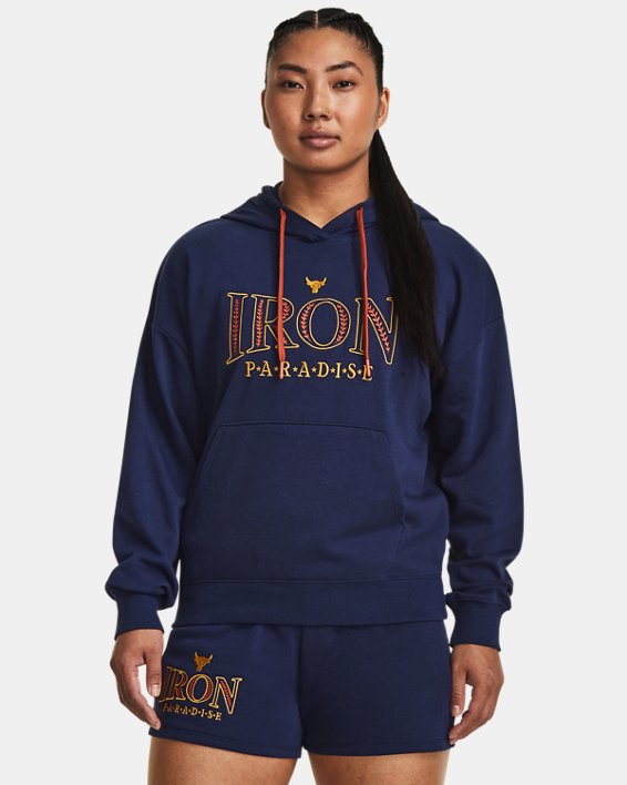 Women's Project Rock Everyday Terry Hoodie in Blue image number 0